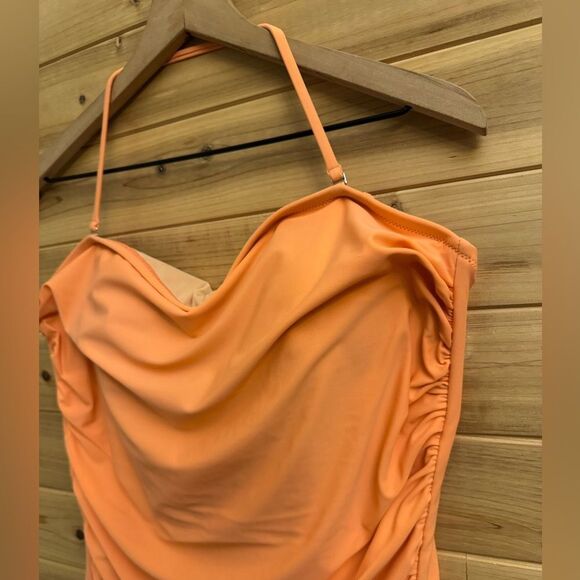 J. Crew Factory Size XLarge Strapless Bandeau Salmon One Piece Swimsuit - Picture 4 of 12